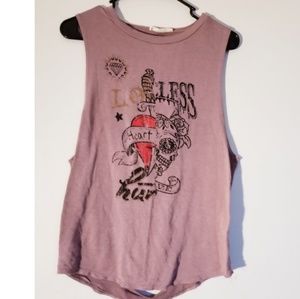 Purple/Brown Sleeveless Top